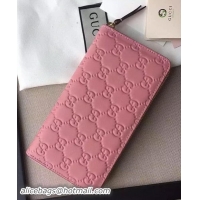 Imitation Cheapest Gucci Signature Zip Around Wallet 410102 Pink