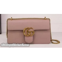 Stylish Gucci GG Marmont Leather Shoulder Bag 431777 Light Pink