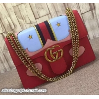 Luxury Discount Gucci GG Original Marmont Leather Shoulder Bag 431382 Red