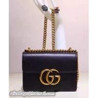 Luxury Cheap Gucci GG Marmont Leather Shoulder Bag 431384 Black