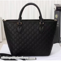 Sophisticated Gucci Signature Leather Tote Bag 432124 Black