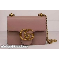 Good Looking Gucci GG Marmont Leather Shoulder Bag 431384 Light Pink