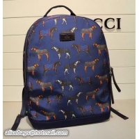 Refined Gucci Backpack Horse Print 353476 Blue