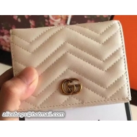 Charming Gucci GG Marmont Card Case 443125 White