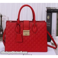 Good Looking Gucci Padlock Gucci Signature Top Handle 428207 Red