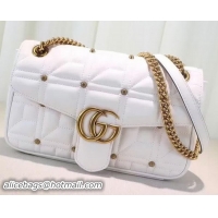 Most Popular Gucci GG Marmont Matelasse Shoulder Bag 443497 White