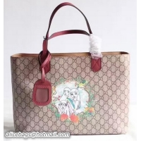 Buy New Cheap Gucci Tian GG Supreme Tote Bag 412096 Red