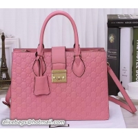 Leisure Gucci Padlock Gucci Signature Top Handle 428207 Pink