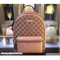 Sophisticated Gucci GG Canvas/Leather Studded Backpack 431570 Pink 2016