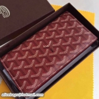 Hot Sell Discount Goyard Long Purses 020082 Burgundy