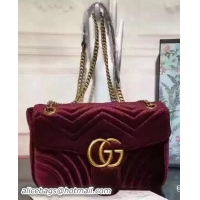 Generous Gucci GG Marmont Velvet Shoulder Bag 443497 Purple