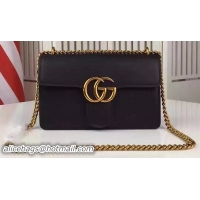 Perfect Gucci GG Marmont Leather Shoulder Bag 431384 Black