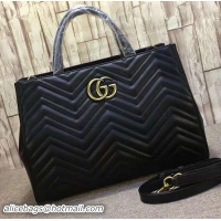 Purchase Gucci GG Marmont Matelasse Top Handle Bag 448054 Black