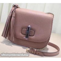 Unique Discount Gucci Miss Bamboo Leather Shoulder Bag 387810 Pink