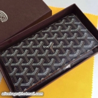 New Luxury Cheapest Goyard Long Purse 020082 Black And Tan