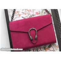 Stylish Gucci Dionysus Suede Mini Chain Wallet Bag 401231 Fushia