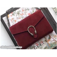 Refined Gucci Dionysus Suede Mini Chain Wallet Bag 401231 Burgundy