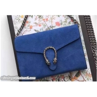 Comfortable Gucci Dionysus Suede Mini Chain Wallet Bag 401231 Blue