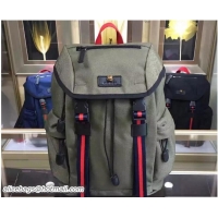 Luxury Gucci Techno Canvas Techpack Backpack Small Bag 429047 Army Green