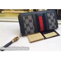 Perfect Gucci Bamboo GG Zip Around Wallet 353615 Blue