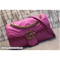 Perfect Gucci GG Marmont Matelassé Chevron Medium Chain Shoulder Bag 443496 Pink