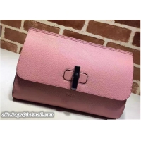 Classic Specials Gucci Bamboo Daily Leather Medium Clutch Bag 387220 Pink