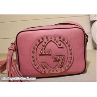 Luxury Discount Gucci Soho Studded Leather Disco Small Bag 308364 Pink