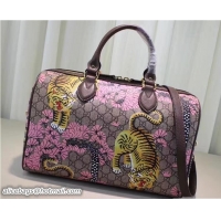 Big Discount Gucci Bengal Top Handle Medium Boston Bag 409527 Pink 2016