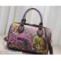 Classic Gucci Bengal Top Handle Small Boston Bag 409529 Pink 2016