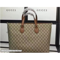 Most Popular Gucci Soft GG Supreme Tote Bag 453705 Brown 2016