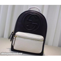 Classic Gucci Soho Leather Chain Backpack 431570 Black/White