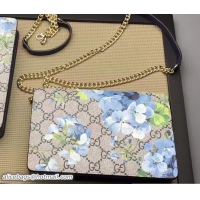 Good Quality Gucci Blue Blooms Mini Chain Bag 410082 Blue 2016