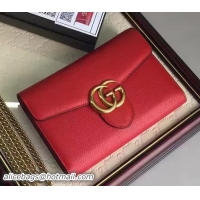 Buy Fashionable Gucci GG Marmont Leather mini Chain Bag 401232 Red