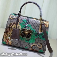 Stylish Gucci Padlock Gucci Bengal Top Handle Bag 453188 Green