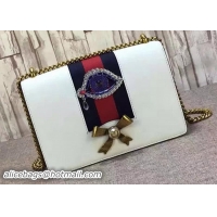 Original Cheap Gucci Original Leather Shoulder Bag 432880 White