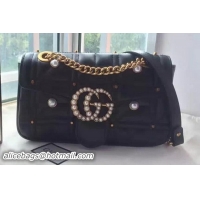 Chic Gucci GG Marmont Matelasse Shoulder Bag 443496 Black