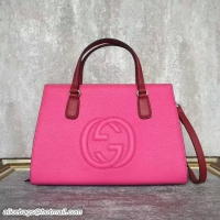 Best Price GUCCI Soho Leather Top Handle Bag 431572 Pink&Burgundy