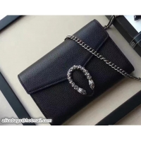 Luxury Gucci Dionysus Leather Mini Chain Wallet Bag 401231 Black