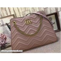 Fashion Style Gucci GG Marmont Matelassé Chevron Chain Shoulder Medium Bag 453569 Nude