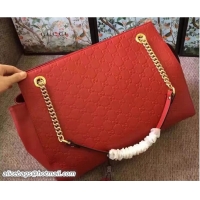 Classic Gucci Soft Signature Shoulder Large Bag 453771 Red