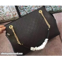 Good Quality Gucci Soft Signature Shoulder Large Bag 453771 Black