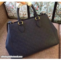 Unique Style Gucci Soft Signature Top Handle Large Bag 453704 Blue 2017