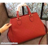 Best Price Gucci Soft Signature Top Handle Large Bag 453704 Red 2017