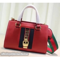 Trendy Design Gucci Sylvie Leather Top Handle Bag 460381 Red