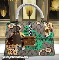 New Design Gucci Padlock Gucci Bengal Top Handle Bag 453188 Green