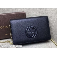 Purchase Gucci Soho Leather Mini Chain Wallet Bag 407041 Black