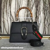 Durable Gucci Now Bamboo Lichee Pattern Leather Top Handle Bag 448075 Black