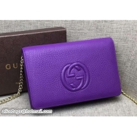 Inexpensive Gucci Soho Leather Mini Chain Wallet Bag 407041 Purple