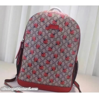 Original Cheap Gucci GG Supreme Canvas Tote Diaper Backpack Bag 433178 Ladybugs 2017