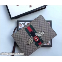 Famous Brand Gucci GG Supreme Canvas Men's Zipper Pouch Clutch Bag 433665 Bee 2017